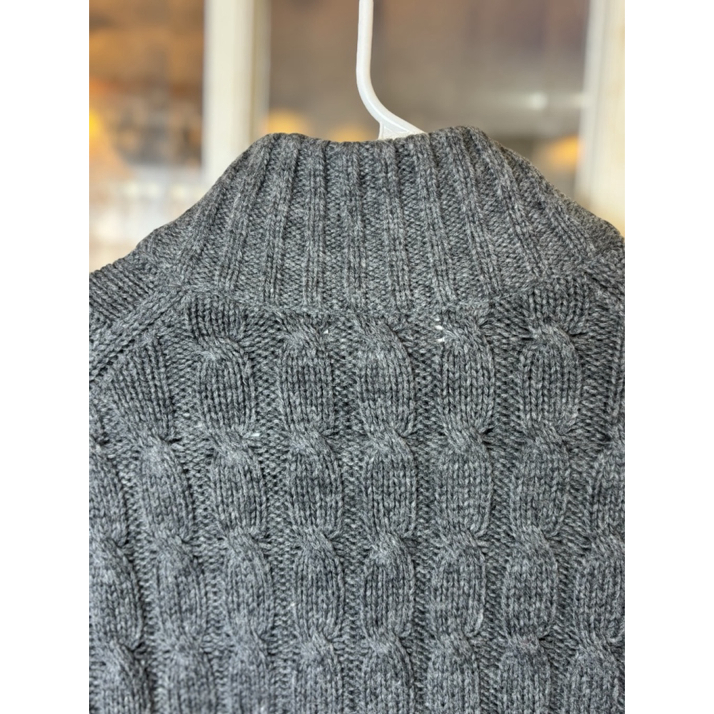 Merona Women's Medium Gray Chunky Knit Cozy Wool Blend Belted Button Up Cardigan - Picture 7 of 14